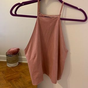 pink velvet halter top